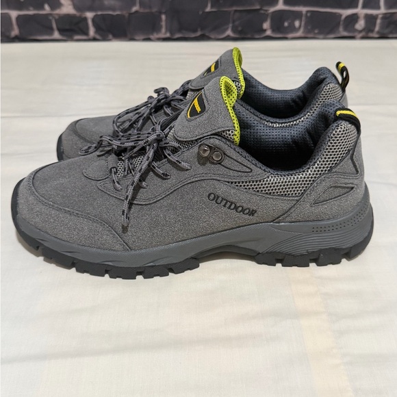Men’s Outdoor Hiking Shoes Size 10 Gray Trail Walking Sneakers Lace Up - Picture 3 of 10